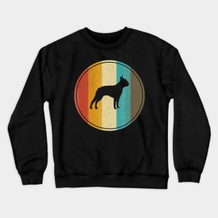 Boston Terrier Dog Retro Vintage 70S Silhouette Crewneck Sweatshirt